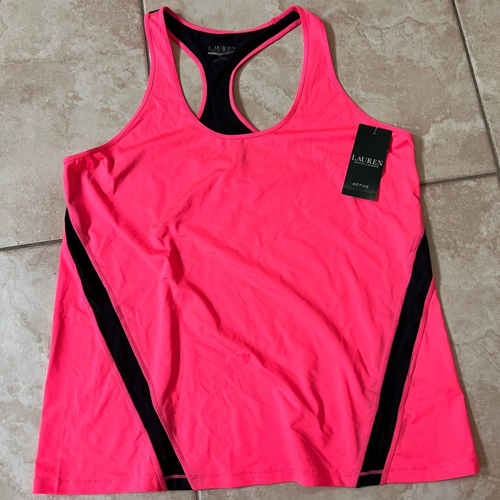Lauren Ralph Lauren Pink and Black Tank Top